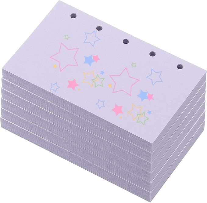 PATIKIL Colored Loose Leaf Paper, 4.1" x 2.5"(A8) 300 Sheets 5 Holes Punched 150GSM Blank Binder Refill Paper Supplies for Office Note Taking Teacher Planner Journal Notebook, Purple