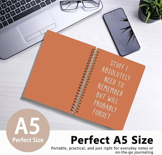 LIANGW Funny Orange Notebooks for Work, Funny Work Gifts for Coworkers & Boss, Coworker Office Gifts for Men Women, Fun Spiral Notebooks Journals for Writing, Funny Office Supplies 5.5x8.3 Inch