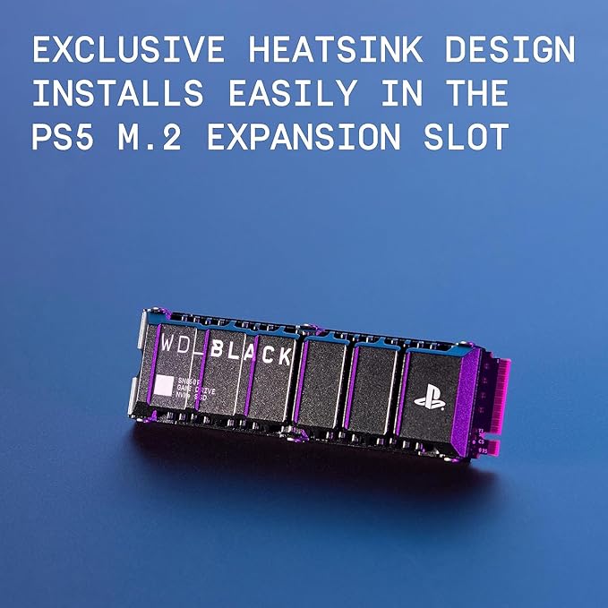 WD_BLACK 2TB SN850P NVMe M.2 SSD Officially Licensed Storage Expansion for PS5 Consoles, up to 7,300MB/s, with heatsink - WDBBYV0020BNC-WRSN