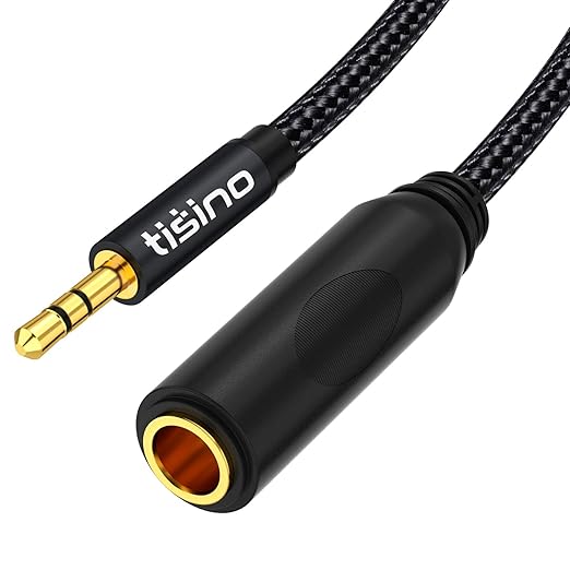 Tisino 1/4 to 3.5mm Adapter, 1/4" Female to 1/8" Male Stereo Audio Adapter for Headphone, Amplifiers, Guitar, Amp etc. - 5ft/1.5m