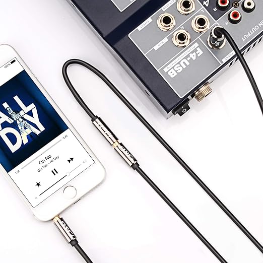 J&D 6.35mm (1/4 inch) to 3.5mm (1/8 inch) Headphone Jack Adapter 9 Feet, Gold Plated 3.5mm Female TRS to 6.35mm Male TRS Stereo Audio Cable for Guitar Amp, Amplifiers, Headphones Extension Cable