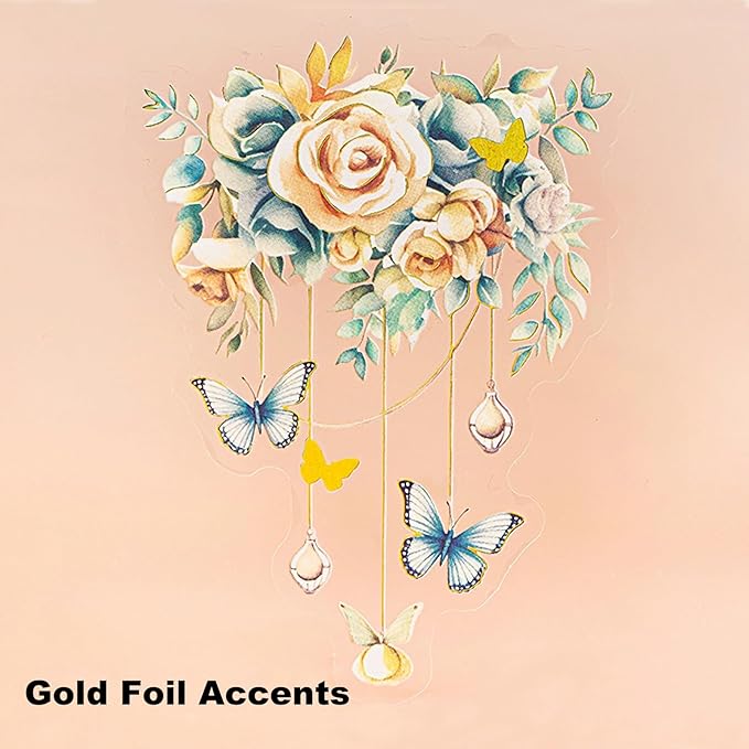 AuriicLeaf Fairy Tale PET Sticker Set, 60PCS Fantasy Scrapbook Supplies with Gold Foil Accents Waterproof Journal Stickers for DIY Crafts, Planners, and Collages