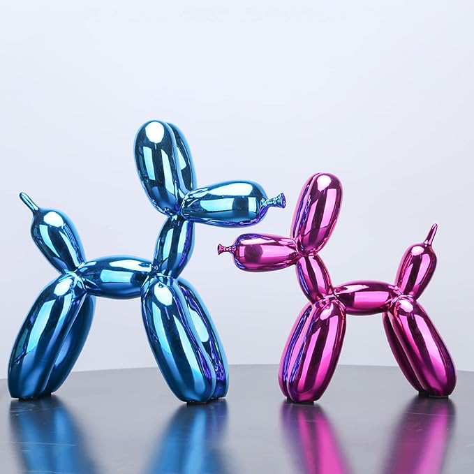 Red Balloon Dog Decor, Animal Shelf Decor, Preppy Room Cute Statue, Bedroom Modern Sculpture Desk, Office Gold Decorations Small Figurines