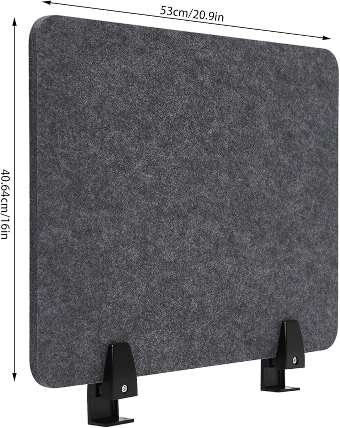 4 Pack Acoustic Desk Divider 21 x 16 Inch No Drilling Clamp-On Privacy Shields Panel Freestanding Desk Divider Desktop Sound Proof Dividers for Office Libraries School Student Desks