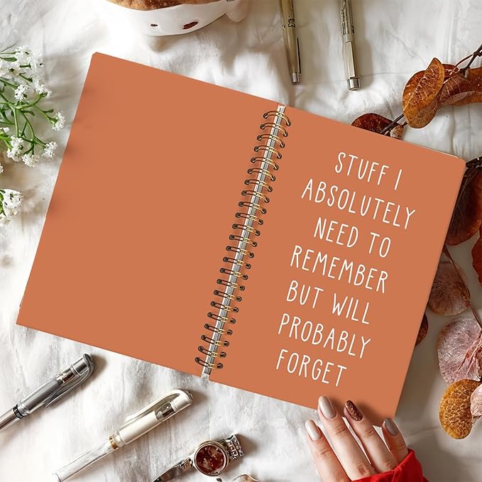 LIANGW Funny Orange Notebooks for Work, Funny Work Gifts for Coworkers & Boss, Coworker Office Gifts for Men Women, Fun Spiral Notebooks Journals for Writing, Funny Office Supplies 5.5x8.3 Inch
