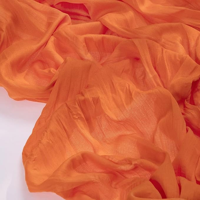 Socomi 10pcs Orange Fall Thanksgiving Cheesecloth Table Runner Boho Rustic Gauze 120 inch 10FT Cheese Cloth Runner for Wedding Party Baby Shower Birthday Home Decor Holiday Decorations