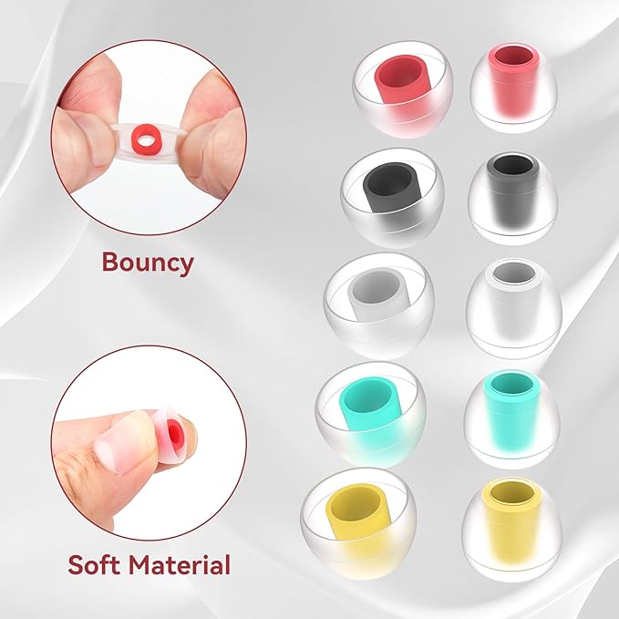 5 Pairs KBEAR 07 Ear Tips, KINBOOFI Silicone KZ ZS10 PROIEM Eartips, Medium Earbuds for KZ ZST ZS10 PRO X AS10 ZSN ZSN ZSN PRO X ZSN PRO ZAR ZS10 PRO X Wired Headphone (White,M/M/M,5Paris)
