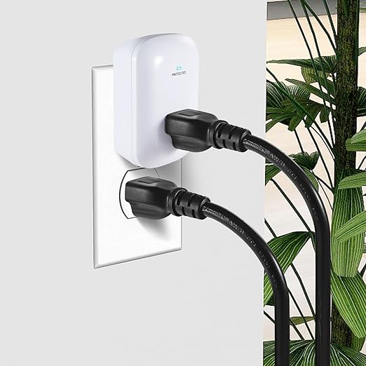 Single Surge Protector Plug, FiiMan ETL Listed Grounded Outlet Wall Tap Adapter with Indicator Light,1-Outlet,2200 Joules/15A/1875W, White, 2Pack