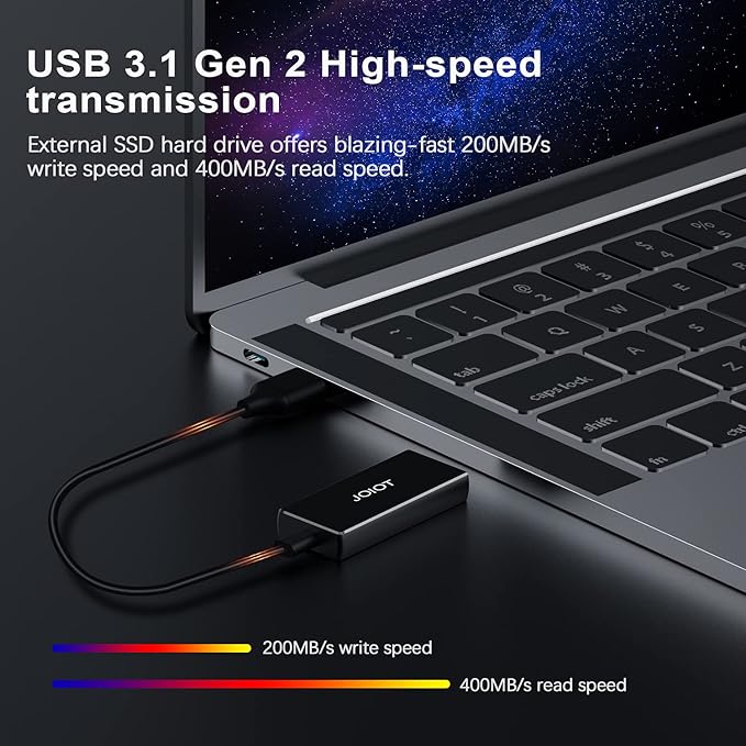 Portable SSD External Solid State Drive 120GB Hard Drive, USB 3.2 Type C External - 400MB/S Data Transfer, Mini Aluminium Alloy Portable SSD for Mac Windows Android Linux(120GB)
