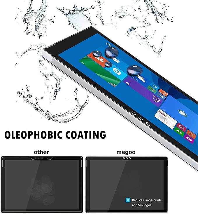 Megoo Screen Protector for Surface 3 10.8 Inch, Tempered Glass - Bubble Free - Ultra Clear - High Sensitive Screen (Lifetime Replacement)