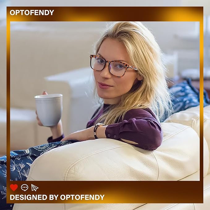 OPTOFENDY Blue Light Blocking Glasses Women Men, Computer Eyeglasses Anti Blue Light Glasses with Anti Eyestrain & UV