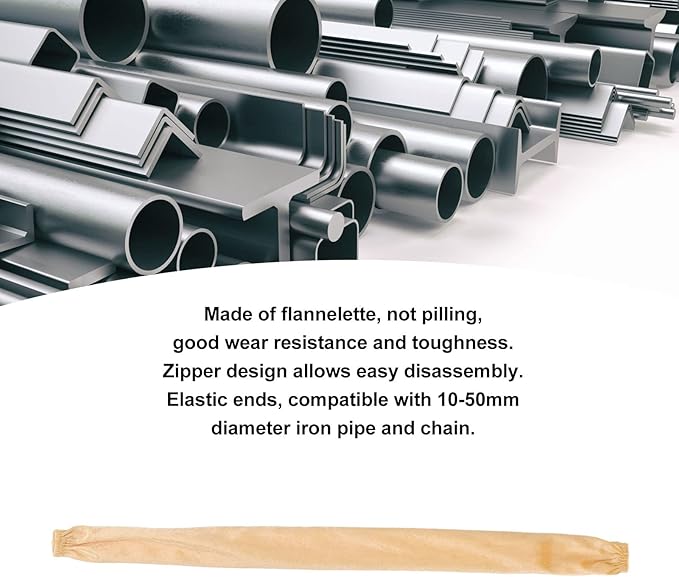 Chain Cover Wire Flannelette Cloth, Cable Cover Chain Sleeve with Zipper, 60cm Length 5cm Width Fabric Cover for Chandelier Chain Protection, Isolate Water and Dust for L (Beige)