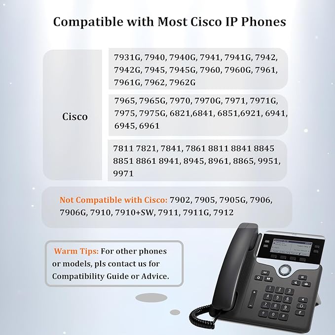 Callez RJ9 Cisco Phone Headset for Office Phone with Noise Cancelling Microphone & Mute Switch, Telephone Headset Compatible with Cisco IP Phones 7821 7841 7945 7962 7965 7975 8811 8841 8851 8865