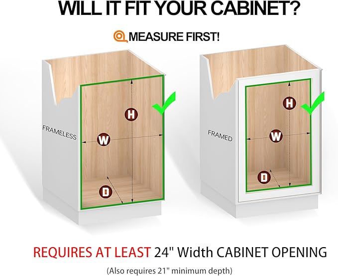 JOWBOOW Pull Out Cabinet Organizer (22" W x 21" D), Slide Out Shelves for Kitchen Cabinets, Pull Out Drawers Heavy-Duty Metal Rolling Shelf, Chrome Finish