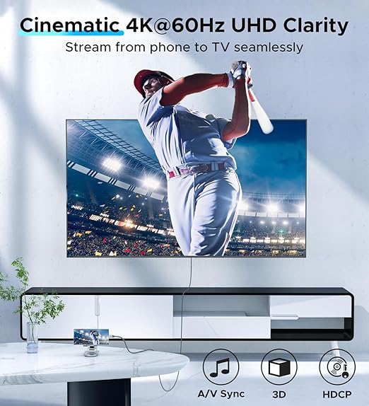 WARRKY 4K 60Hz USB C to HDMI Cable 3.3ft 2Pack [Anti-Interference Gold-Plated Plugs] Aluminum Type-C to HDMI 2.0 Cord, Thunderbolt 3/4/5 Compatible for iPhone 15/16 Series, MacBook, iMac, iPad, Galaxy