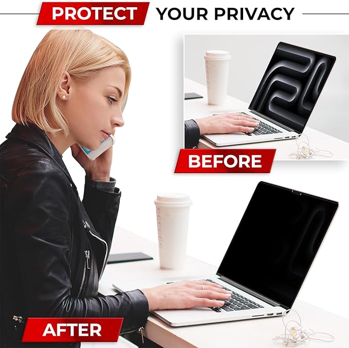 SightPro Magnetic Privacy Screen for MacBook Pro 14 Inch (2021-2025, M1-M5, Pro, Max) Patented Removable Laptop Privacy Filter Shield and Protector
