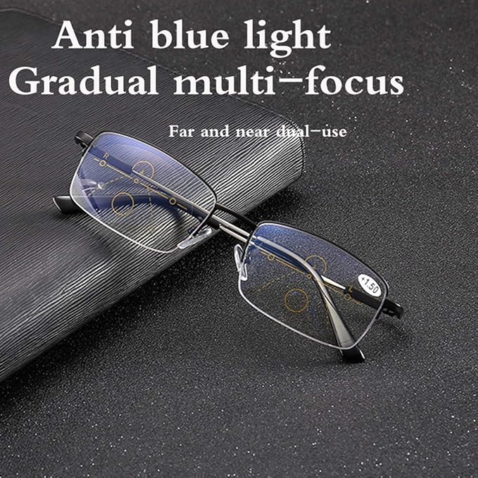 Progressive Multifocus Computer Reading Glasses Blue Light Blocking No Line Lenses Multifocal Readers for Men and Women