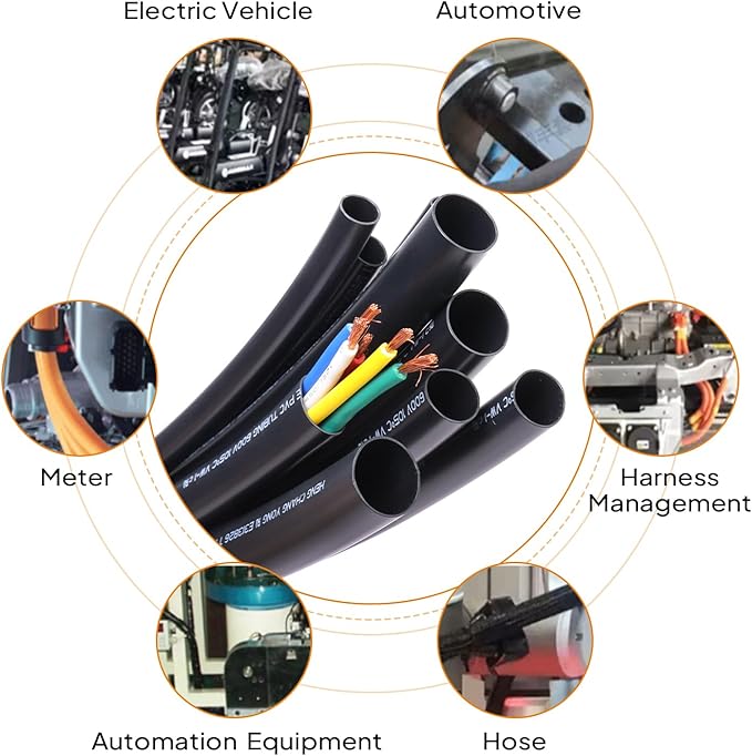 SUNNAREPOON Black Wire Harness Tubing, Car Unshrinkable Insulation Cord Sleeve for Wire Shielding Sheathing Organizer/Protection/Covering (3/4''(20MM) - 10FT(120INCH))