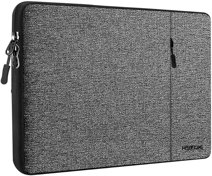 Hseok Laptop Case 15.6 Inch Sleeve, Shockproof Protective Water Repellent with Accessory Pocket,Compatible with Mac Pro 16 inch 2025-2019, Sleeve Bag for Most 15 15.6 16 Notebooks,Gray&Black