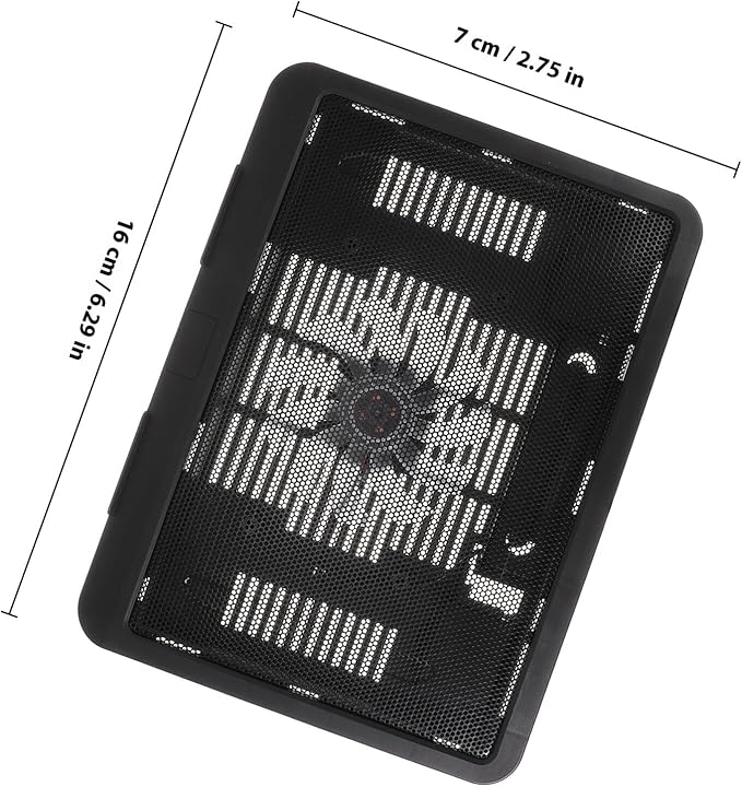 Alipis Silent Laptop Cooling Pad Stand with LED Fans, 14-inch Black Notebook Cooler for Gaming and Office Use, Multipurpose PC Holder Compatible with Laptops and Tablets