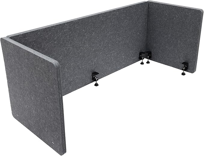 3 Pack Polyester Desk Dividers, Soundproof Room Divider Office Furniture Partitions Desk Panel with Clamps, Stand Up Freestanding Desk Privacy Panel for Office Classroom(59.1"x23.8"+23.8"x23.8")