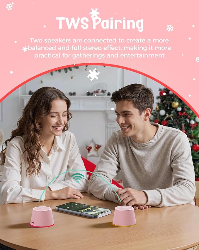 Small Bluetooth Speaker Gifts for Teens: Valentines Gifts for Him Her, 3 IN 1 Portable Magnetic Speaker with 9-Mode Lights, Waterproof Phone Stand for Desk, Cool Birthday Gadget Gifts for Adults