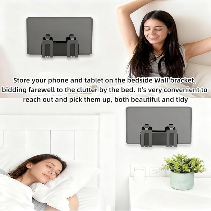 RUDDLIN Multi Functional Wall Mount Bracket, Suitable for laptops, Tablets, Keyboards, routers,TV Boxes,Phones, etc. The Wall Mount Bracket is Fixed with Screws (Black)