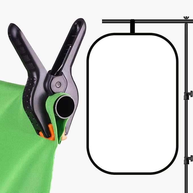 EMART 3x6.5ft Portable T-Shape Backdrop Stand with Adjustable Green Screen Photo Background Holder for Photography, Photoshoots, Parties, and Zoom