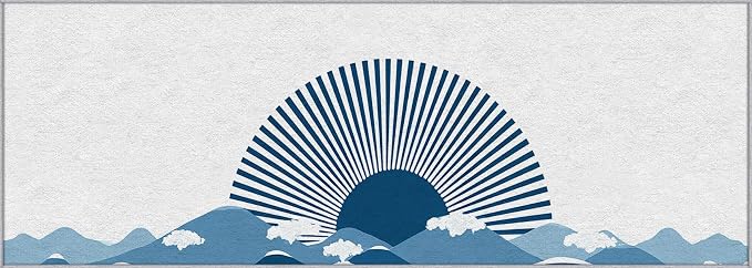 Boho Sunshine Runner Rug 2x6, Japanese Landscape Design, Modern Coastal Area Rug Washable Hallway Rugs Non-Slip Floor Carpet Runner for Bedroom, Narrow Hallway, Kitchen Aisle