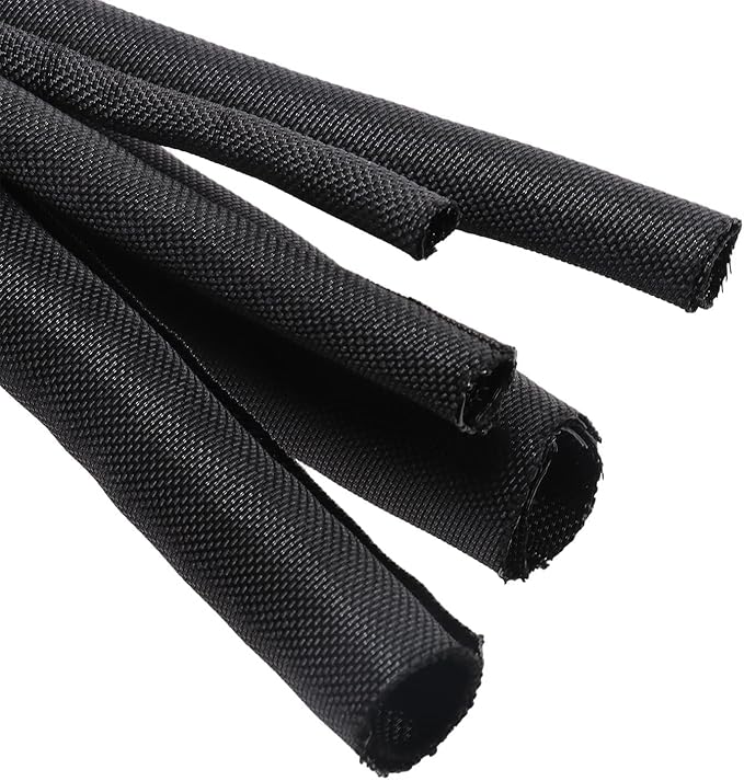 Sonoreboom Split Braided Wire Sleeving Loom Mesh Woven for Automotive Wires/Audio Video Cable/Multi-Cable Strings Organized Guard Cover (1/4" - 18 Feet)