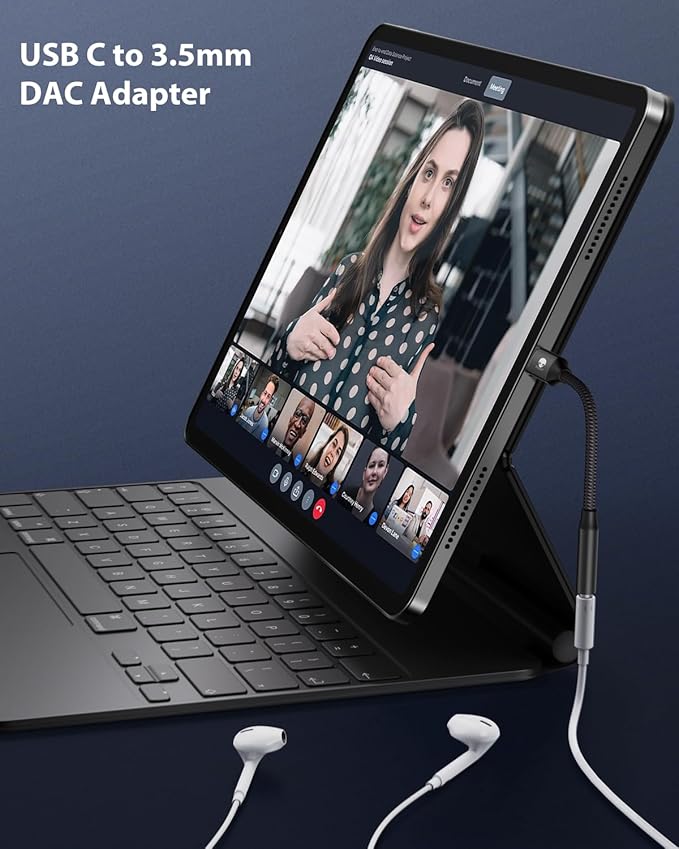 Stouchi USB C to 3.5mm Dongle Adapter, Type C Headphone Audio Jack Cable Cord Hi-Fi DAC Chip for iPhone 17/16 /15, Pixel 9/8 /7/6, iPad, Samsung Galaxy S25 S24 S23 Ultra (2, Black, 0.38ft*2)