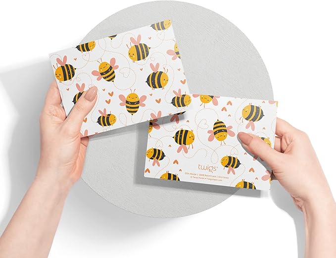 Twigs Paper - Assorted Bumble Bee Greeting Cards - Stationery Cards with Envelopes - Thank You Card - Blank Note Cards - Greeting Cards for All Occasions - Made in USA (5.5 x 4.25, Set of 12)