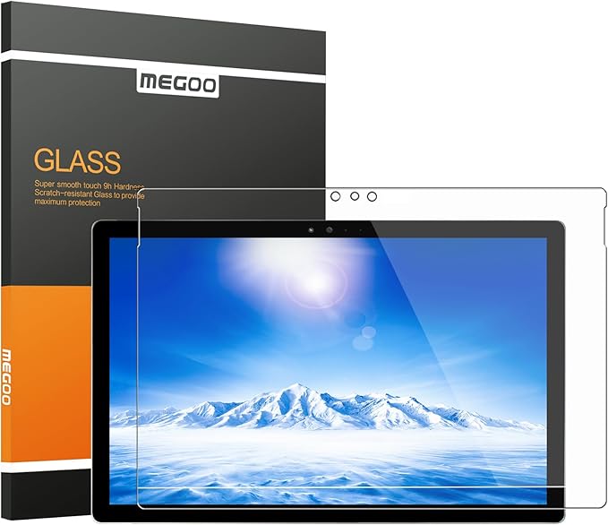 Megoo Screen Protector for Surface Pro 3, Tempered Glass, HD Clear-Scratch resistant-Friendly Touching Screen - Designed for Microsoft Surface Pro 3 (12 inch) ¡­