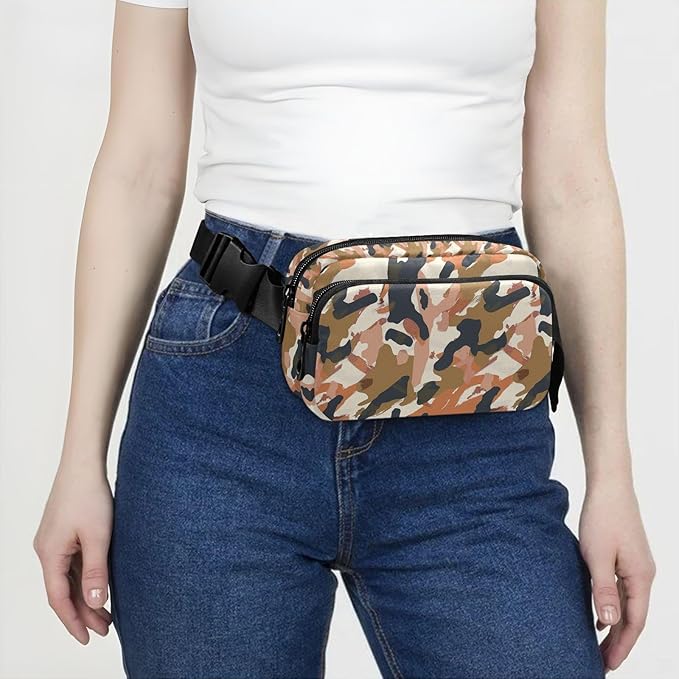 Color Leopard Fanny Pack for Women Men Water Resistant Fashion Waist Packs with Adjustable Strap Belt Bag for Travel Workout Jogging Hiking 21220406