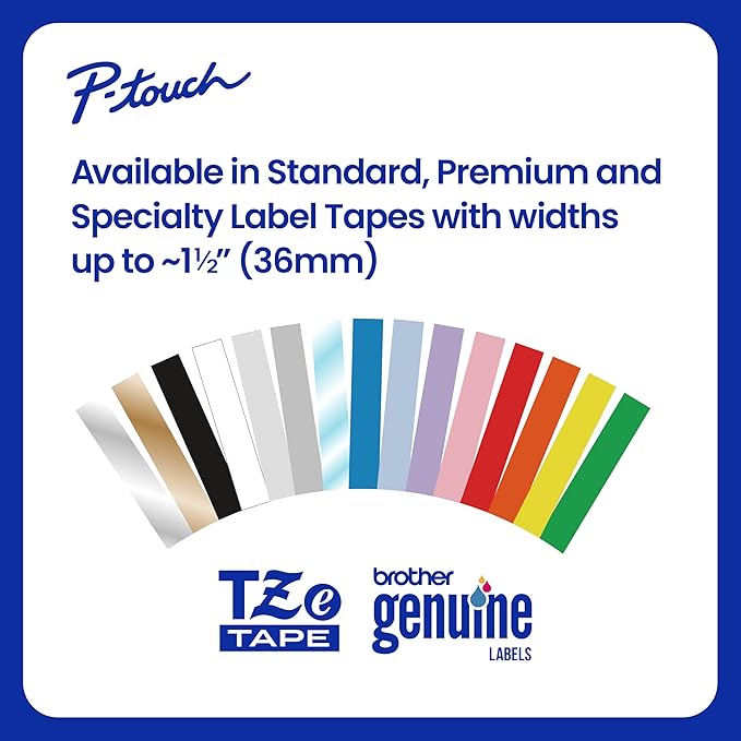 Brother Genuine P-Touch TZe Black Print on White Label Tape (TZe261), Laminated,1-1/2in x 26.2ft (36mm x 8m), for Select P-Touch Label Makers, Durable, Water-Resistant, Indoor/Outdoor Use