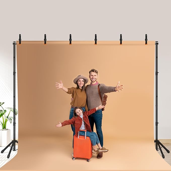 JSungo 10x10 FT Backdrop Stand for Parties, Adjustable Photo Backdrop Stand Kit with Carrying Bag, Portable Background Stand Backdrop for Wedding, Photoshoot, and Photo Studio