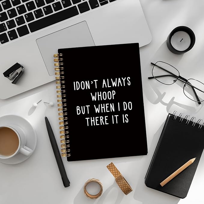 LIANGW Sarcastic Notebook for Work, Funny Office Gifts for Coworkers, Funny Notebooks Journalfor Work, Office Humor Gifts, Black Hardcover Spiral Notebook 5.5x8.3 Inch