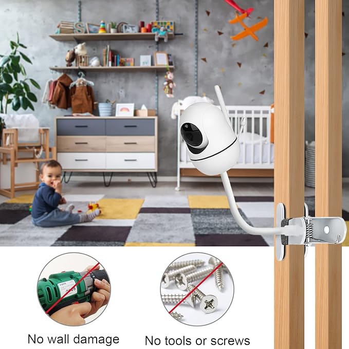 15.7 inches Baby Monitor Mount Compatible with HelloBaby HB6560/HB65/HB6550/HB6550 pro/HB66/HB248,ANMEATE SM935E Baby Monitor Camera Flexible Clip Clamp Mount Long Gooseneck Arm