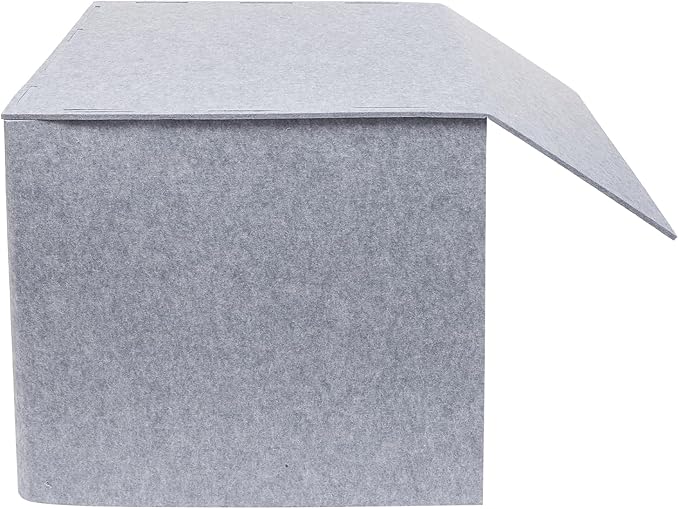 Desktop Soundproof Cover 31" H X 31" W X 31" L Recording Booth Portable Vocal Recording Booth with Double Sound Insulation Vocal Sound Absorbing Shield for Recording Studios, Offices（Yellow+Gray）