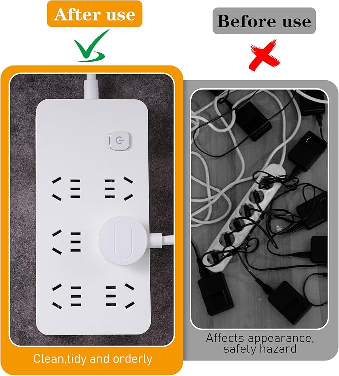 10 PCS Self Adhesive Power Strip Holder Surge Protector Fixator Wall Mount Punch Free Cable Management System Powers Strips Mount Holders for Router Computer Kitchen Home Office Remote Control