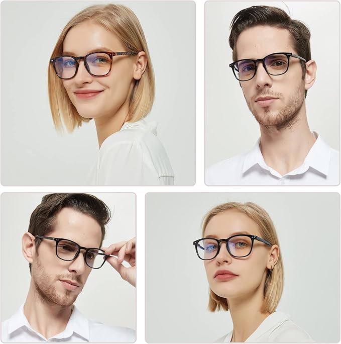 Henotin 6-Pack Blue Light Blocking Reading Glasses,Spring Hinge Computer Readers for Men Women,Anti UV Ray Filter Eyeglasses(reading glasses for women, 3.00)