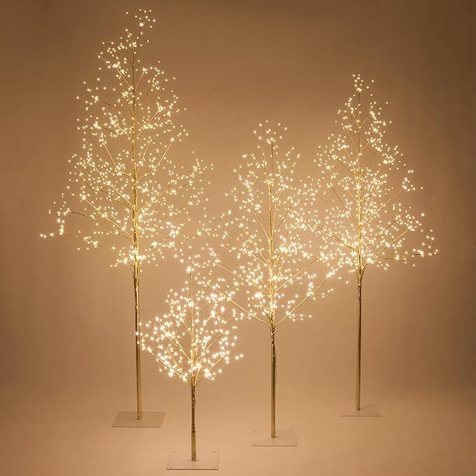 5 Ft Gold Fairy Light Tree Home Décor Fairy Tree Gold Room Decor, 570 Warm White LED Lights