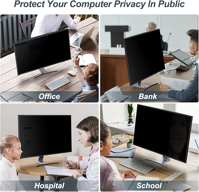 JEAPKA [2-Pack] 27 Inch Privacy Screen for Monitor Computer Screen Privacy Filter for 16:9 Widescreen Monitor Desktop PC Monitor Privacy Film Monitor Privacy Shield and Anti-Glare Protector