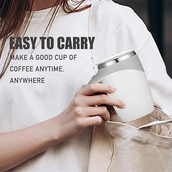 Jieclem Rechargeable Self-Stirring Coffee Mug, 2025 Upgrade, Automatic Magnetic Stirring, Stainless Steel, Portable, with Lid