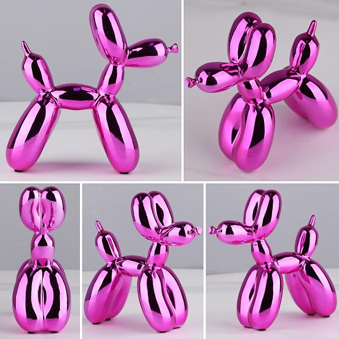 Red Balloon Dog Decor, Animal Shelf Decor, Preppy Room Cute Statue, Bedroom Modern Sculpture Desk, Office Gold Decorations Small Figurines