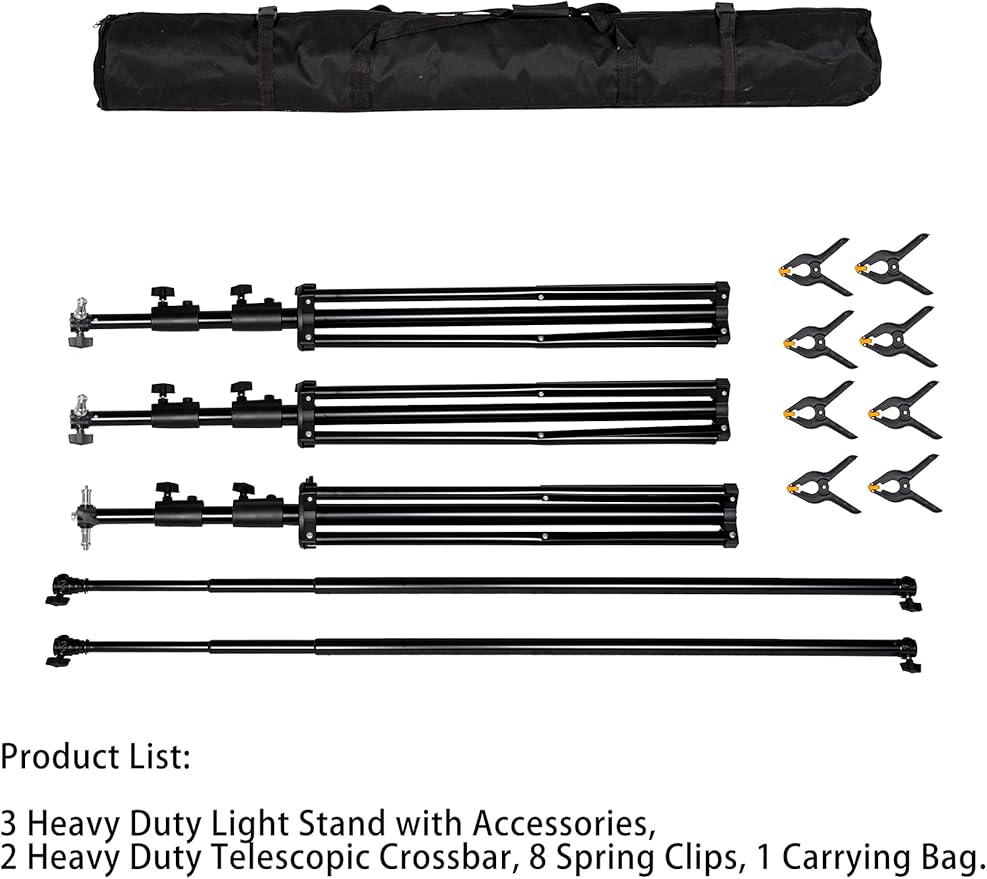 Kate 10x20ft (3x6m) Photography Backdrop Frame Stand for Room Set Adjustable Heavy Duty Photography Background Support System Kit