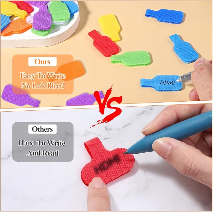 32 Pcs Cable Labels, Cord Labels for Electronics Multi Color Wire Cable Tags for Computers Cable Management and Identification