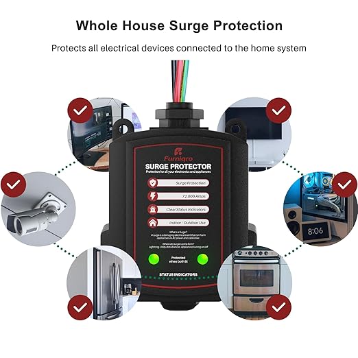 FHSPD72S Whole House Surge Protector for 72,000 Amps, Ultimate Surge Protection, Whole Home Surge Protector, Indoor/Outdoor Use, 120/240V