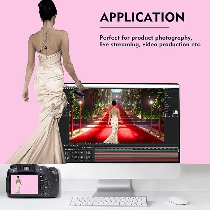 Pink Photography Backdrops, Photo Booth Video Shooting Photo Backdrop, Portrait Background for Photography, Photo Studio Pink Backdrops for Photoshoot 10x10ft