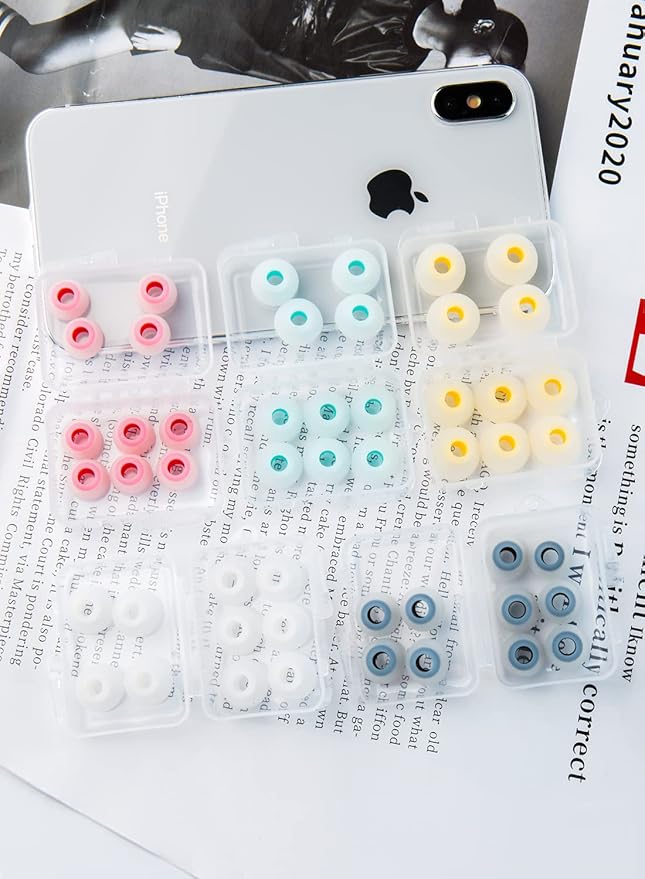 5 Pairs KBEAR 07 Ear Tips, KINBOOFI Silicone IEM Eartips, KZ Earbuds Eartips for KZ ZST ZS10 PRO AS10 ZSN ZSN ZSN PRO X ZSN PRO ZAR ZS10 PRO X Wired Headphone (Blue,M+/M+/M+,5 Paris)